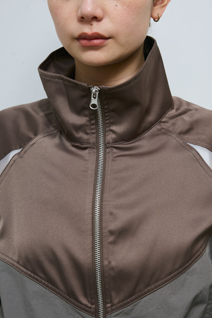 [予約]シアー素材切替ZIPブルゾン