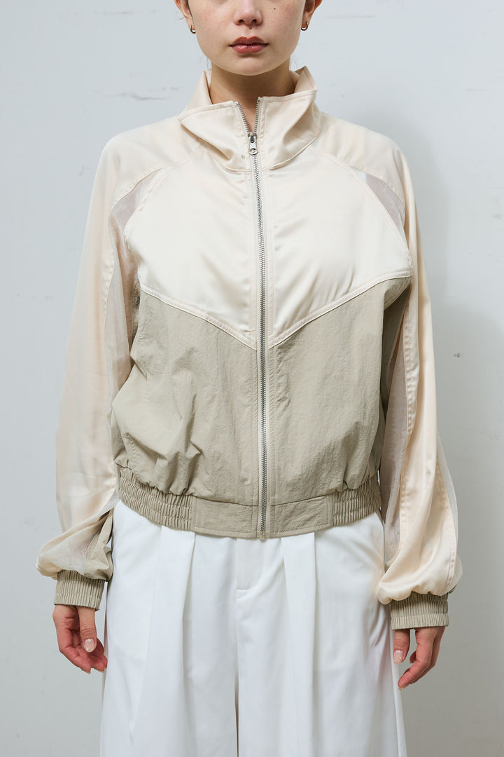[予約]シアー素材切替ZIPブルゾン