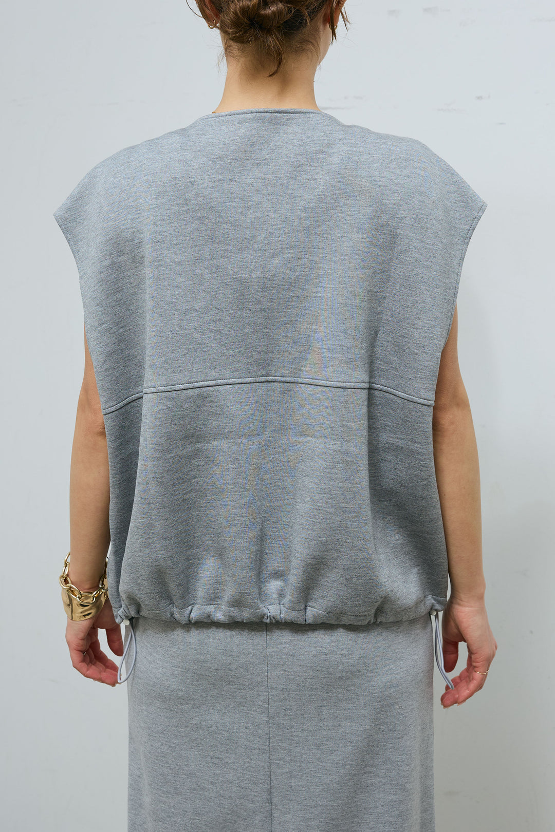 [予約/SET]ボンディング生地ジップベスト+ミニ裏毛ライン入りSK(2set)