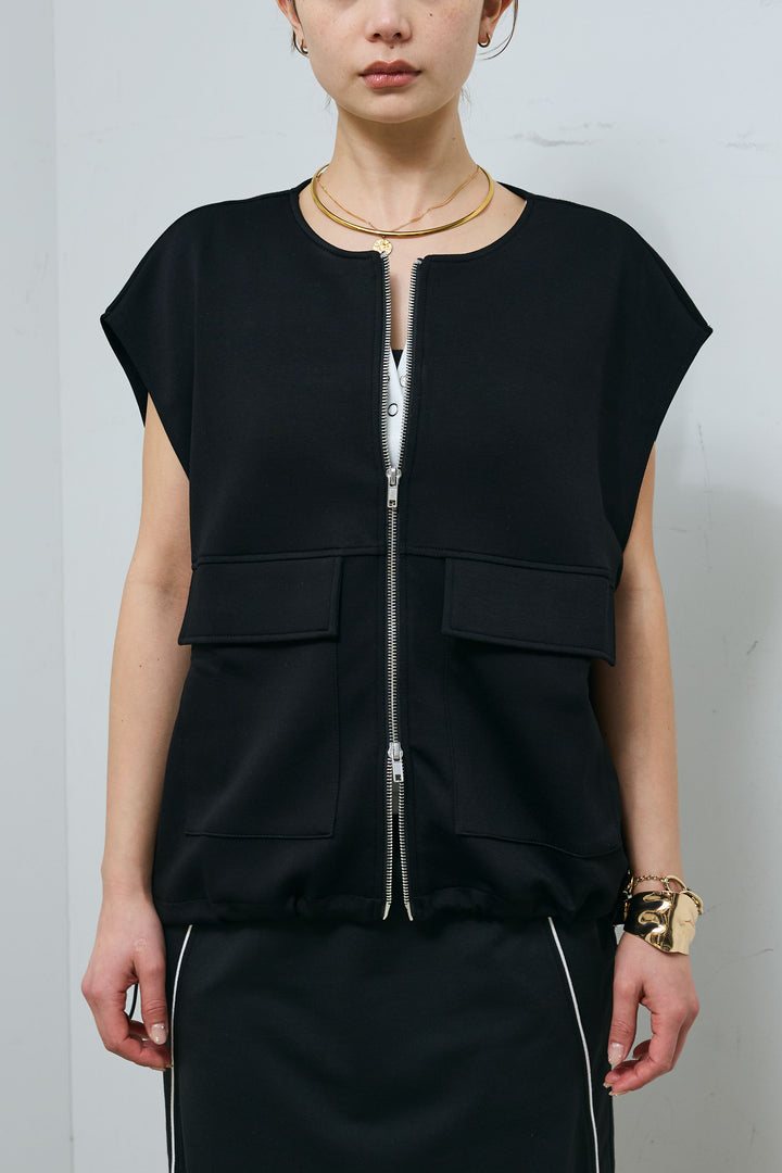 [予約]ボンディング生地ジップベスト