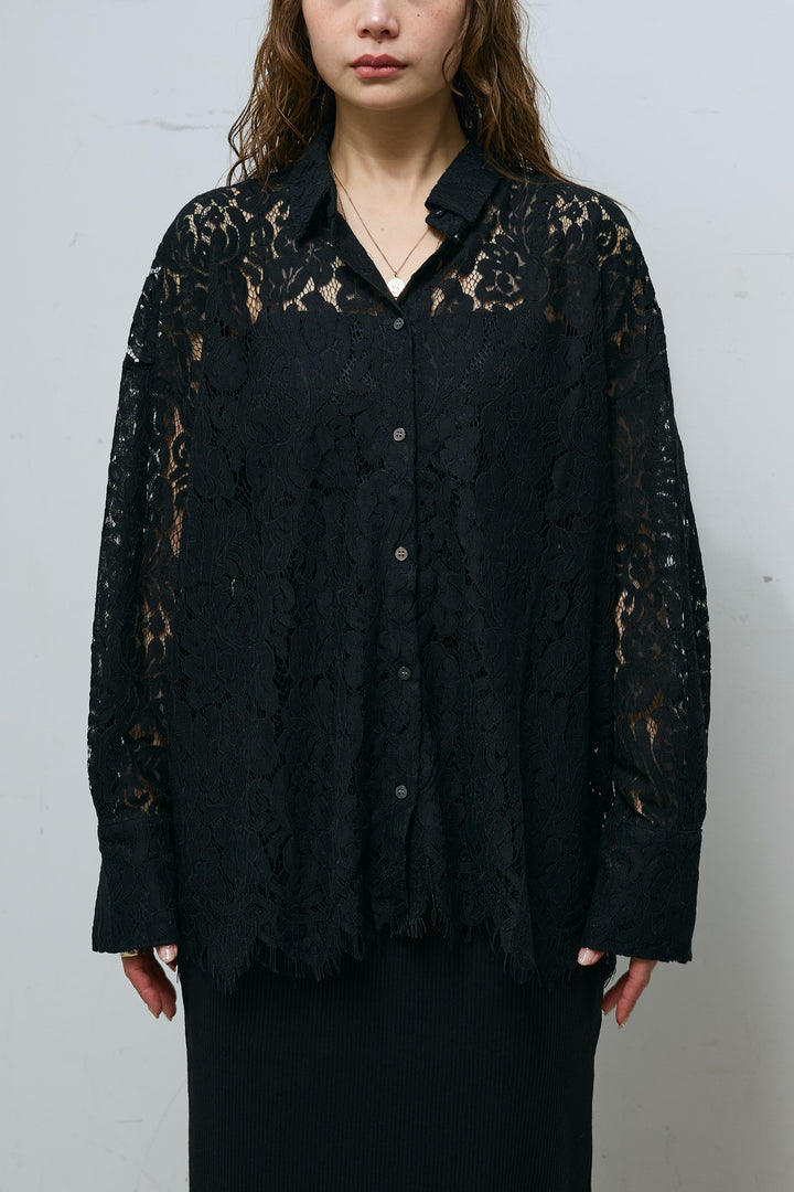 [予約]裾スカラップレースシャツ