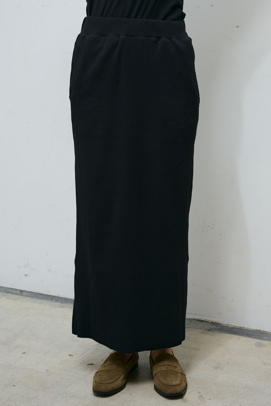 [予約/SET]裾スカラップレースシャツ+リブカットスカート(2set)