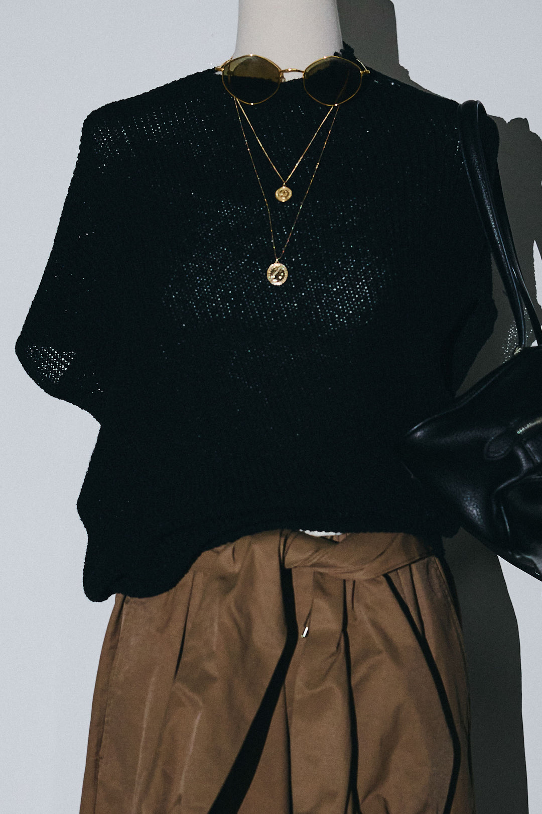 [予約/SET]アシメニットPO+ハイウエストタックワイドパンツ(2set)