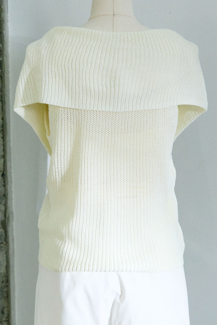 [予約/SET]ビッグカラーニットトップス+ハイウエストタックワイドパンツ(2set)