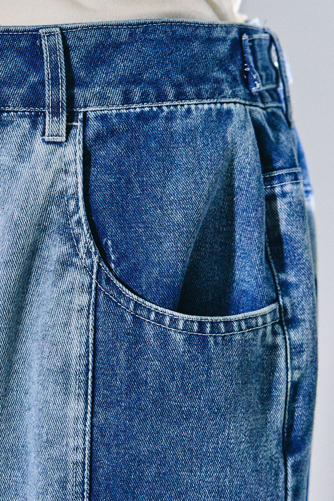 [予約/SET]シアー裏毛オフショルトップス+配色ワイドデニム(2set)