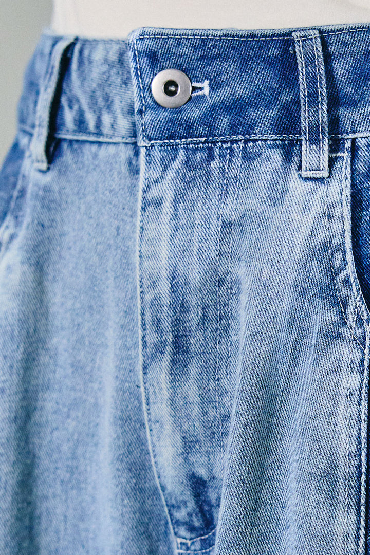 [予約/SET]シアー裏毛オフショルトップス+配色ワイドデニム(2set)