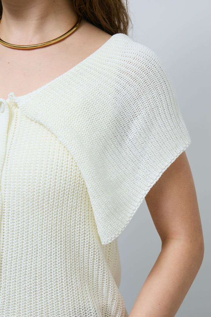 [予約/SET]ビッグカラーニットトップス+アシメニットPO(2set)