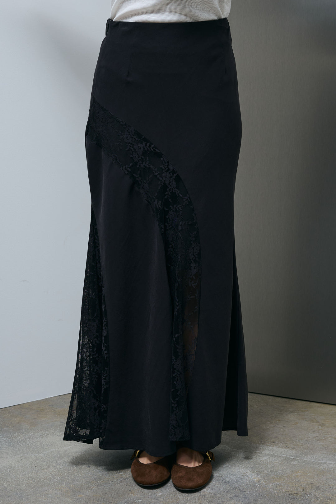 [予約]ソフトラインレースサテンスカート