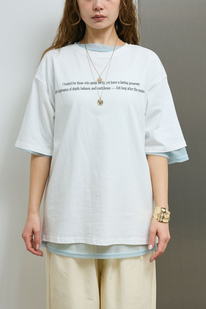 [予約]チュールレイヤードロゴTシャツ