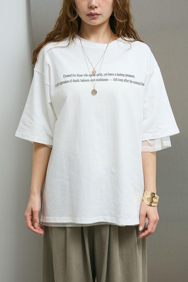 [予約]チュールレイヤードロゴTシャツ