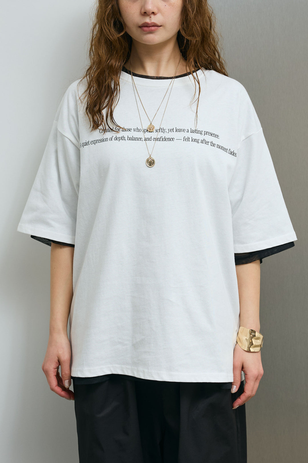 [予約]チュールレイヤードロゴTシャツ