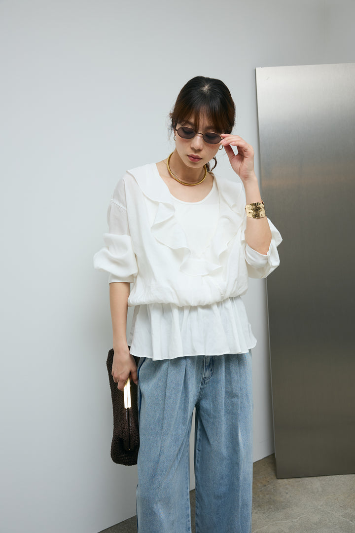 [予約]タンクレイヤードラッフルブラウス