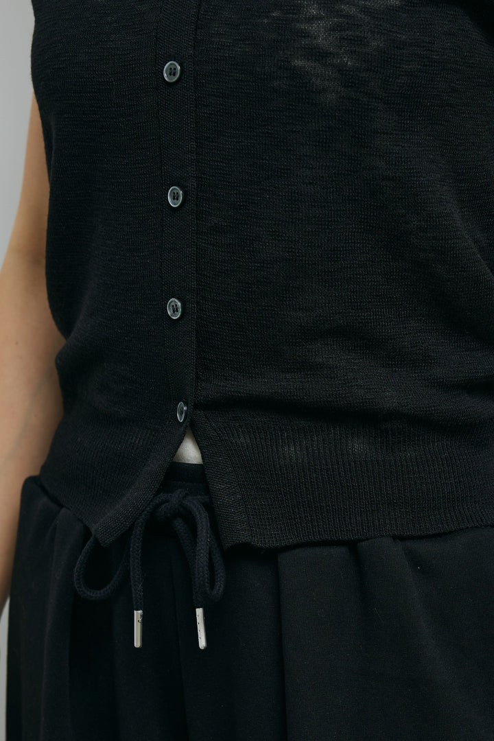 [予約/SET]ノースリーブポロニット+フルギャザーマキシスカート(2set)