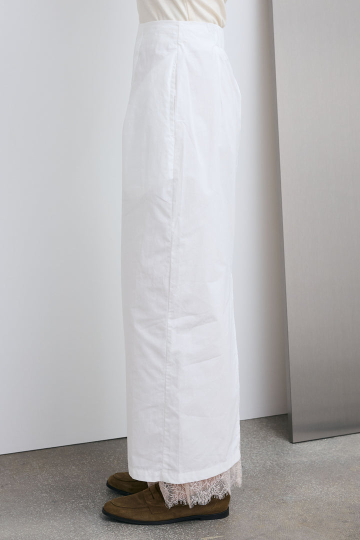 [予約/SET]ボーダーリンガーシャツ+裾レースレイヤードスカート(2set)