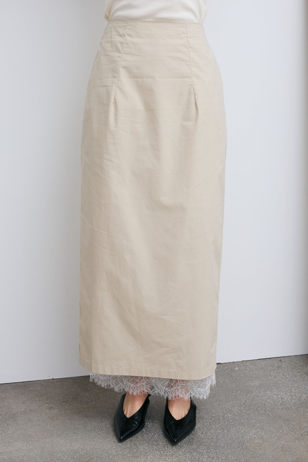 [予約]裾レースレイヤードスカート