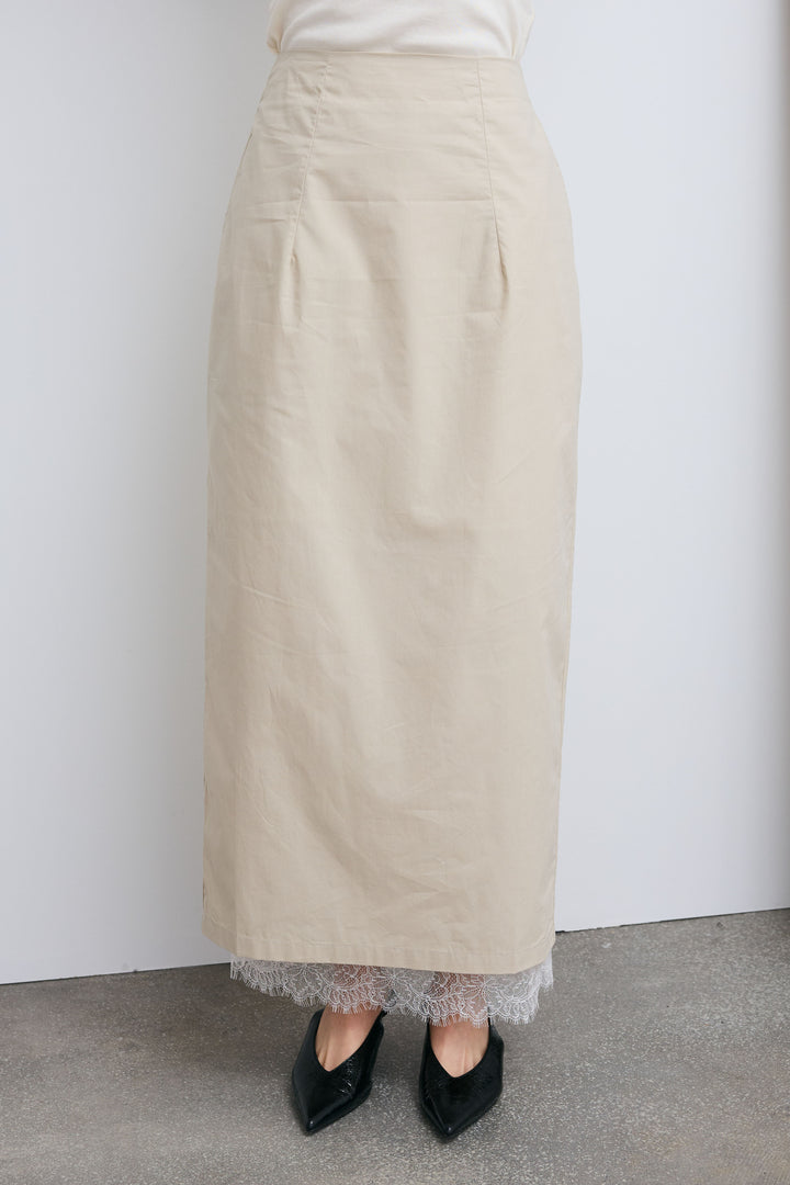 [予約]裾レースレイヤードスカート