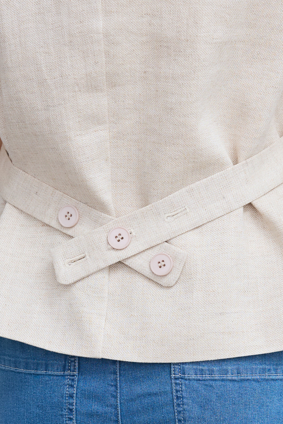 [予約]リネンタッチVネックジレ