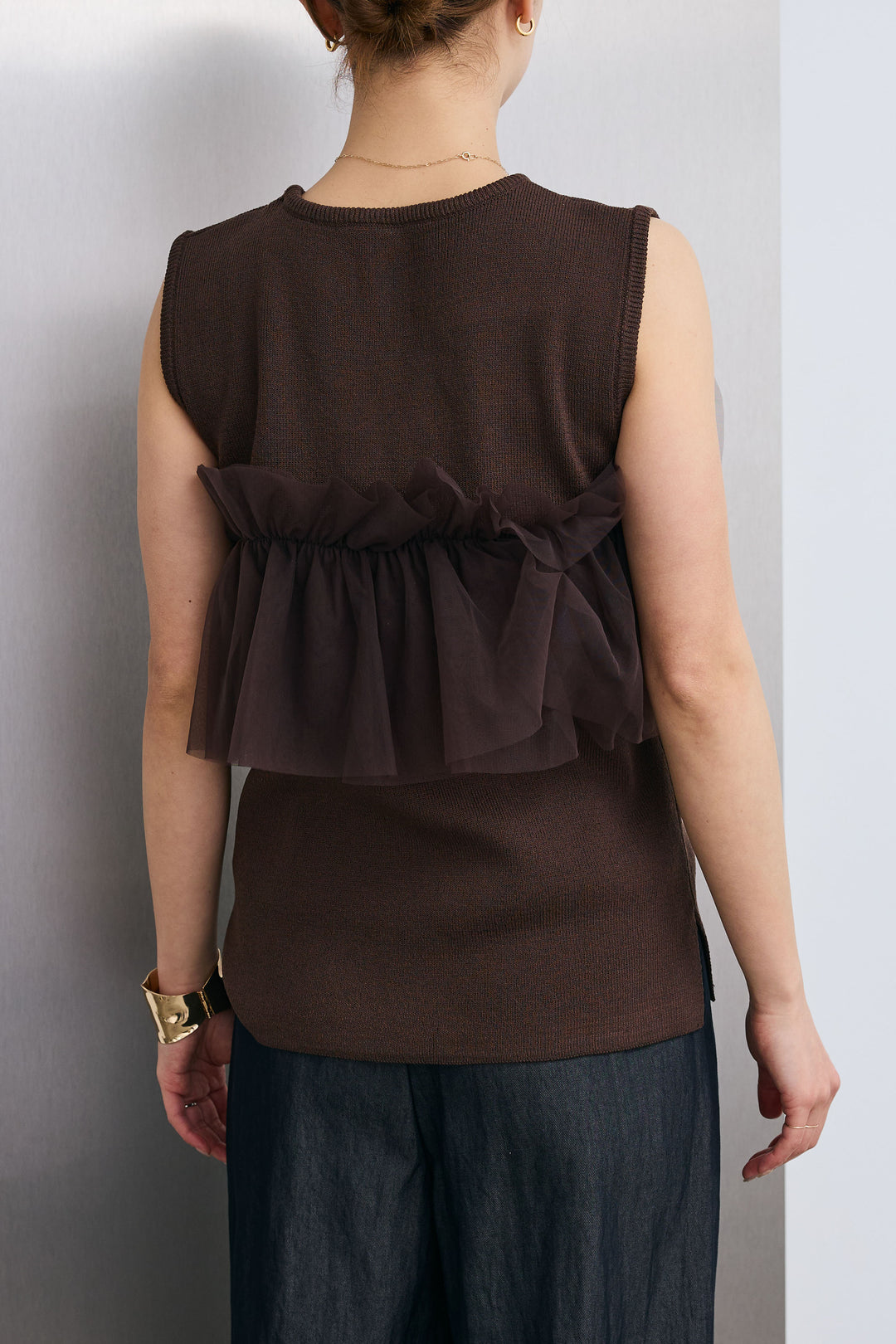 [予約]チュールフリルスポンジニットPO