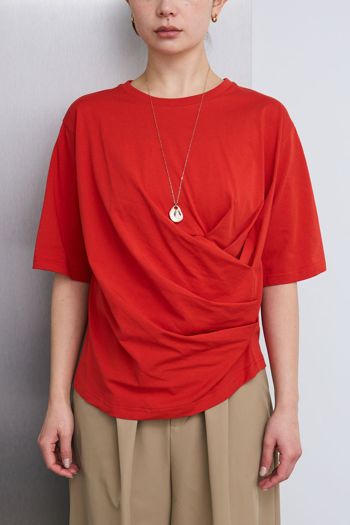 [予約]アシメギャザードレープT