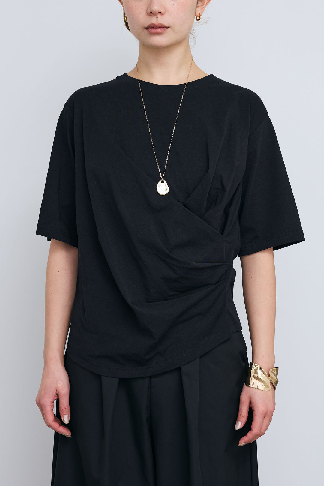 [予約]アシメギャザードレープT