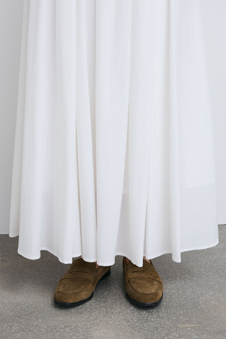 [予約/SET]ノースリーブポロニット+フルギャザーマキシスカート(2set)