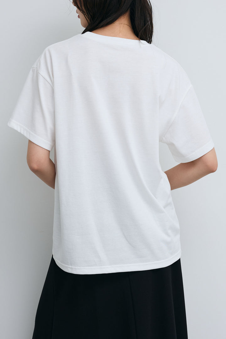 [予約]cooltouchレースロゴ刺繍Tシャツ