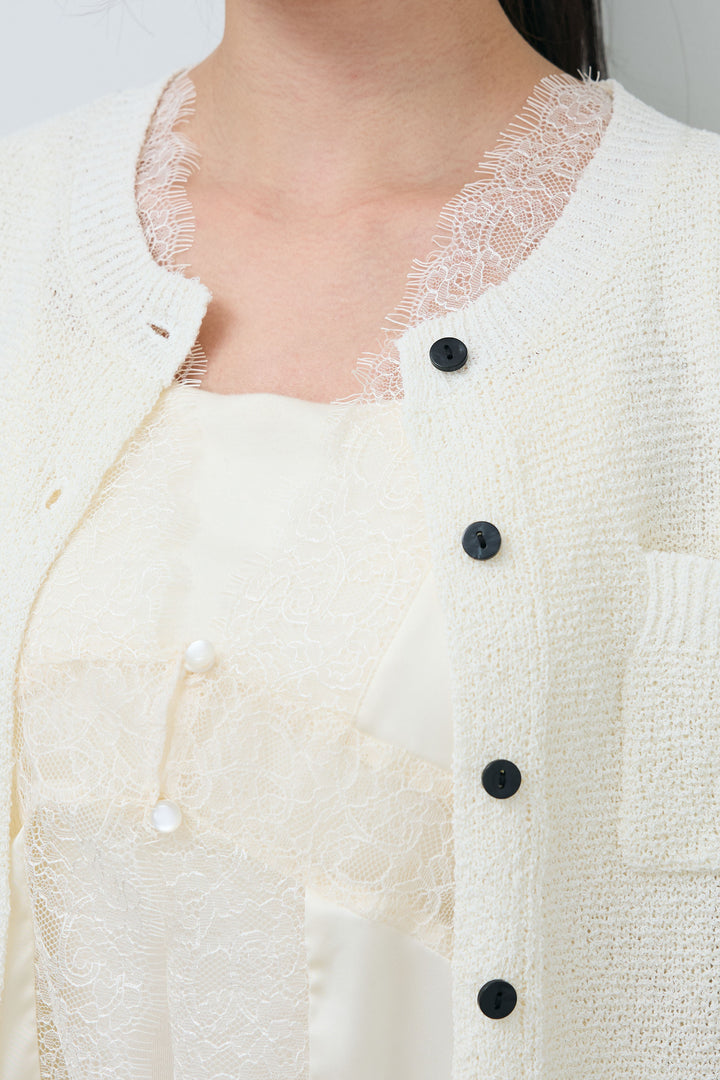 [予約]フロントポケットハーフスリーブカーディガン