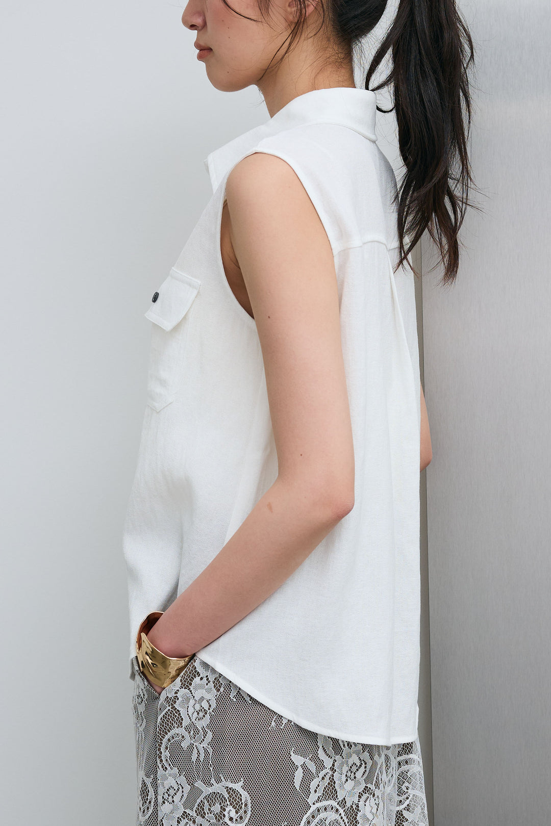 [予約]ポケットノースリーブシャツ