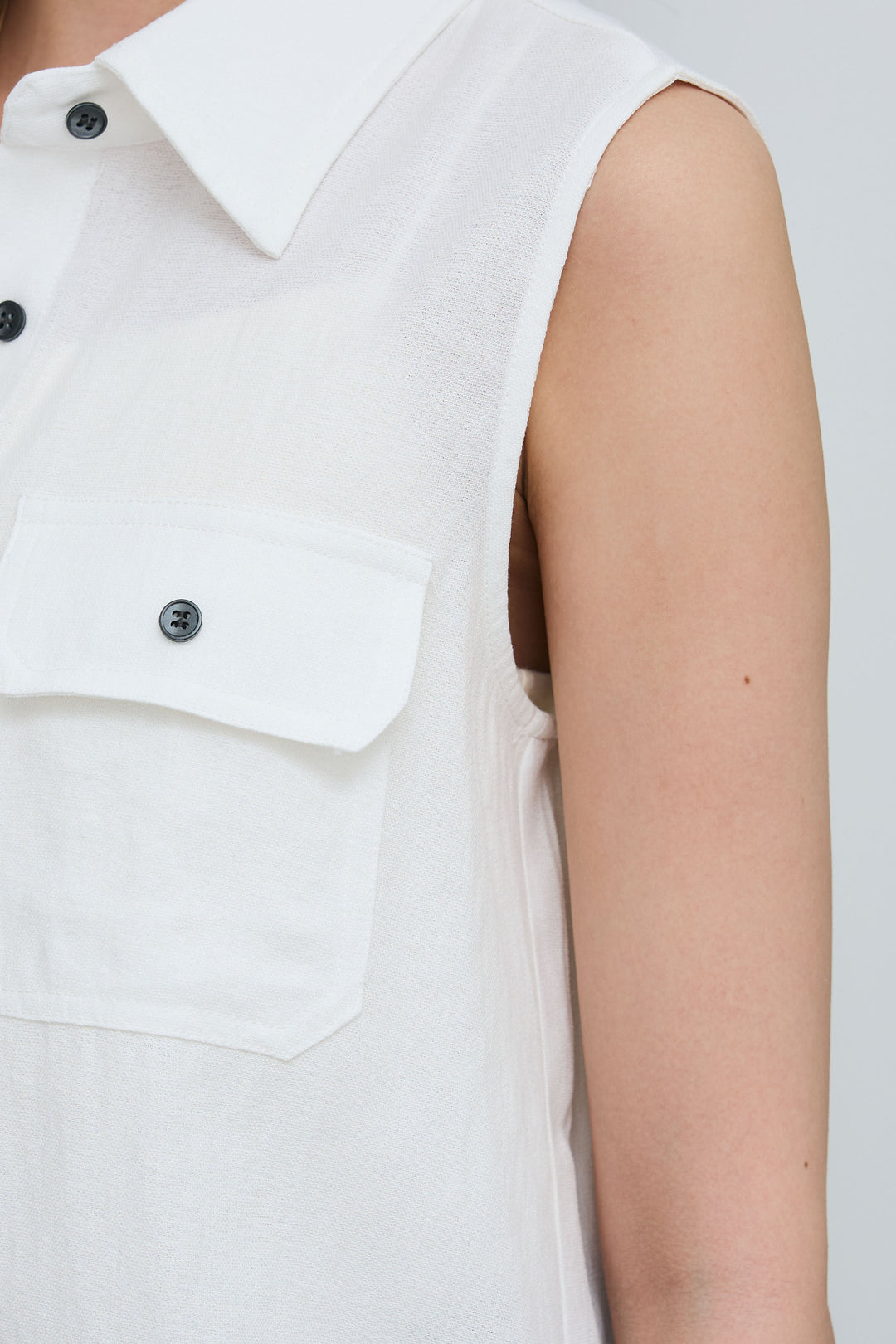 [予約/SET]ポケットノースリーブシャツ+レースドッキングツイルパンツ(2set)