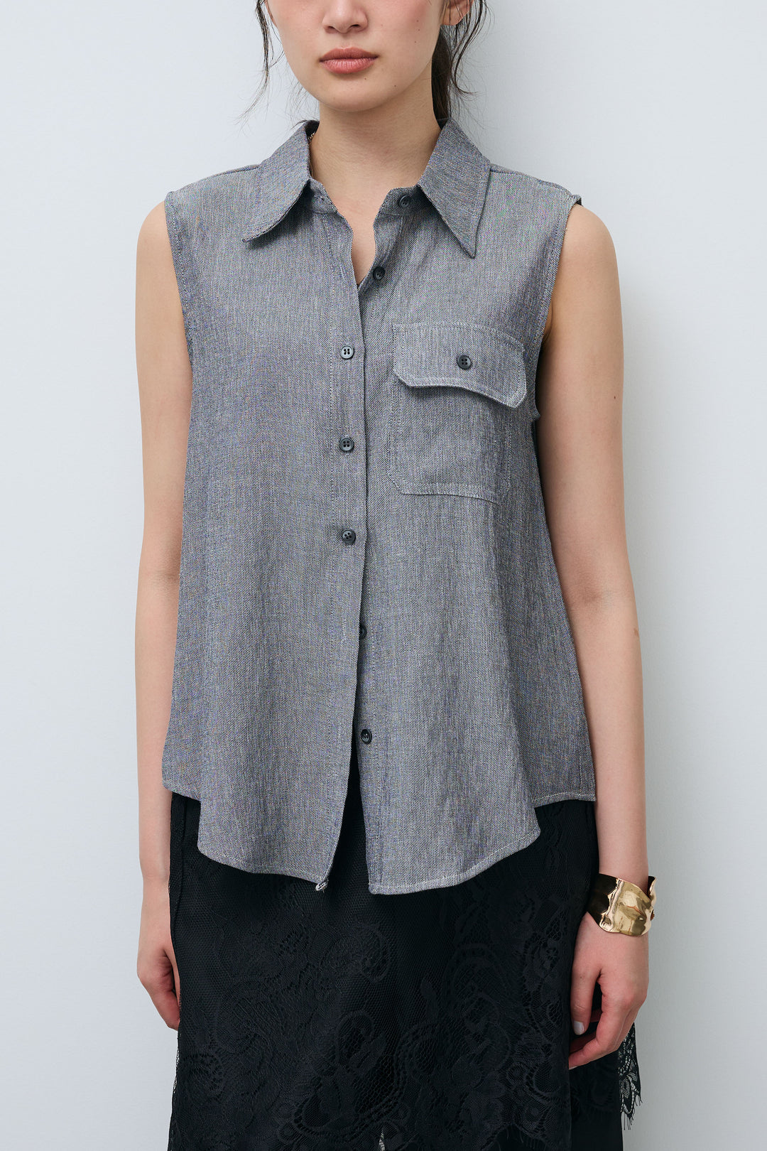 [予約]ポケットノースリーブシャツ