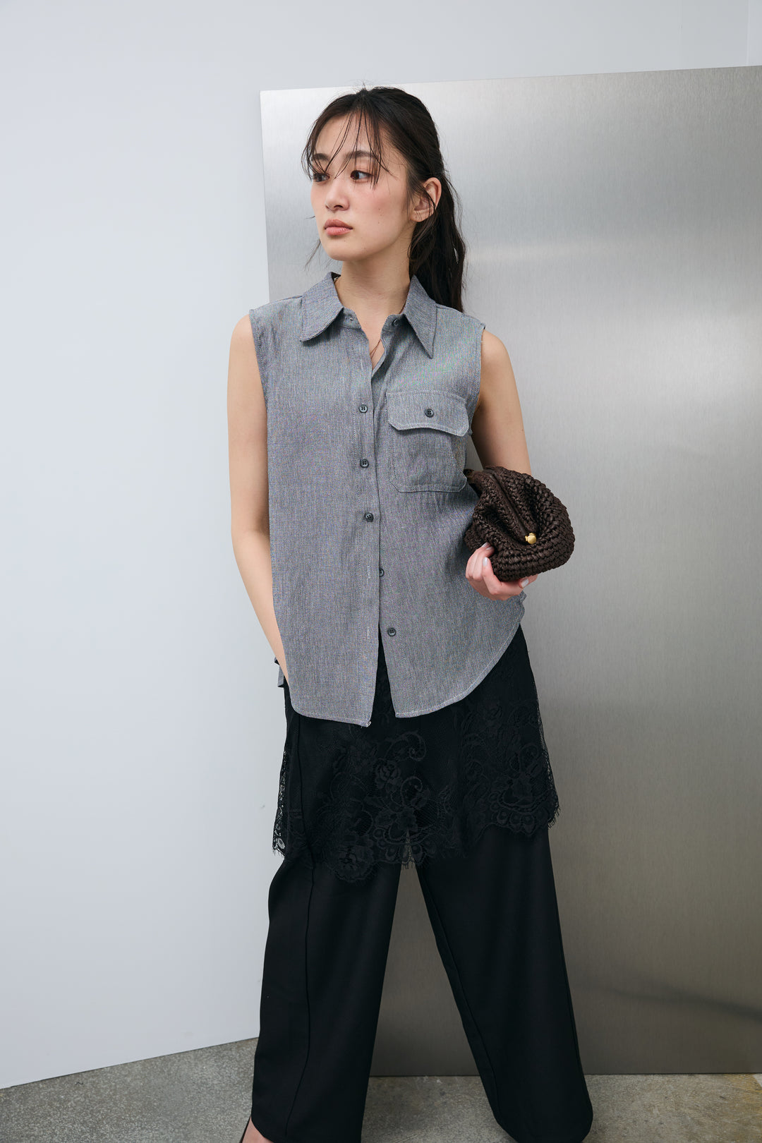 [予約]ポケットノースリーブシャツ