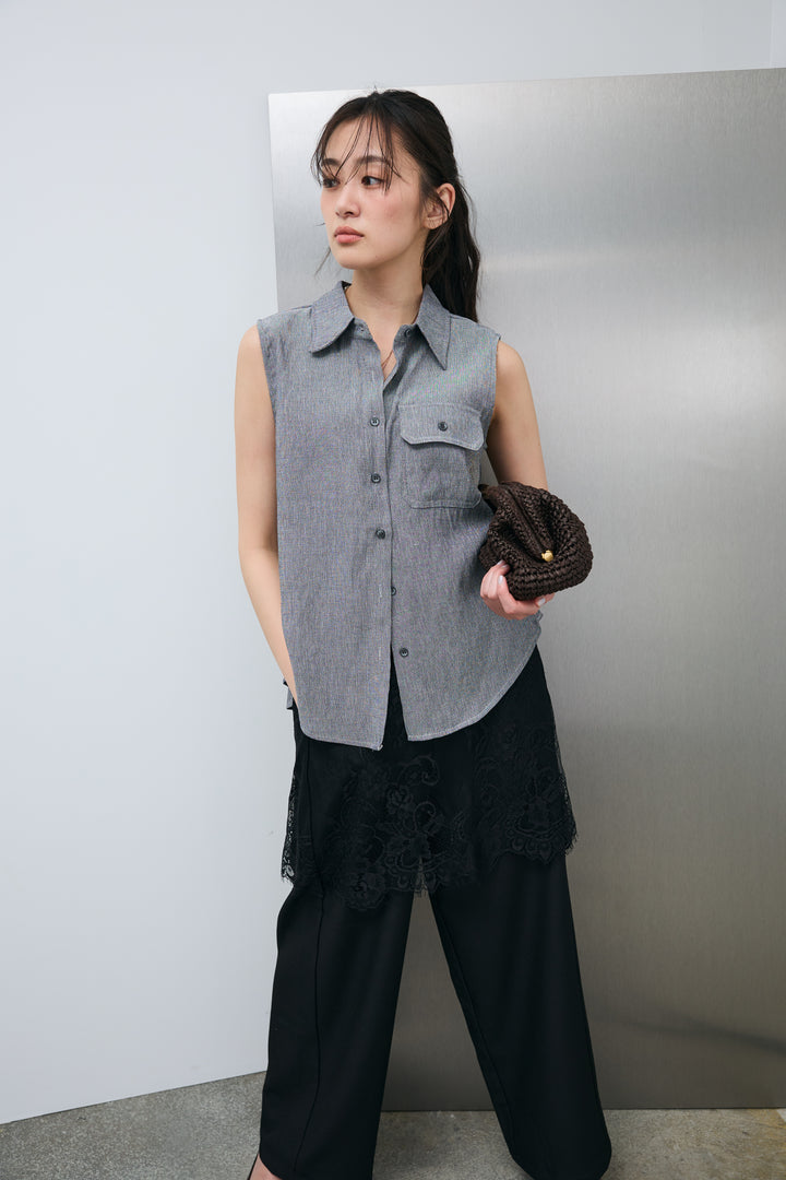 [予約]ポケットノースリーブシャツ