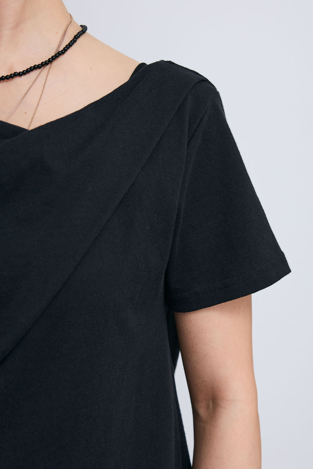 [予約/SET]オフショルレイヤード裾レースTシャツ+タックバレルパンツ(2set)