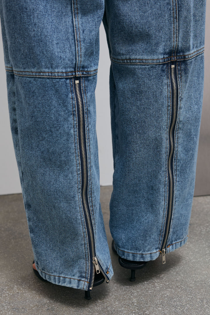 [予約]カーブジップデニムパンツ