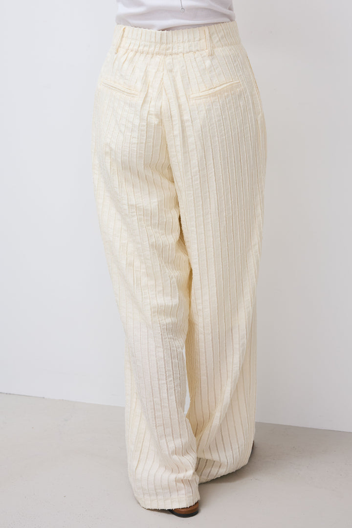 [予約/SET]フェイクスウェードコクーンベスト+ストライプジャガードパンツ(2set)