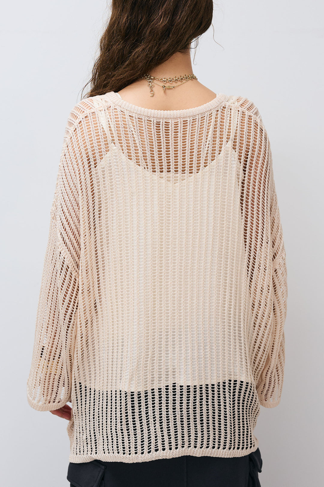 [予約]キーネックメッシュニットPO
