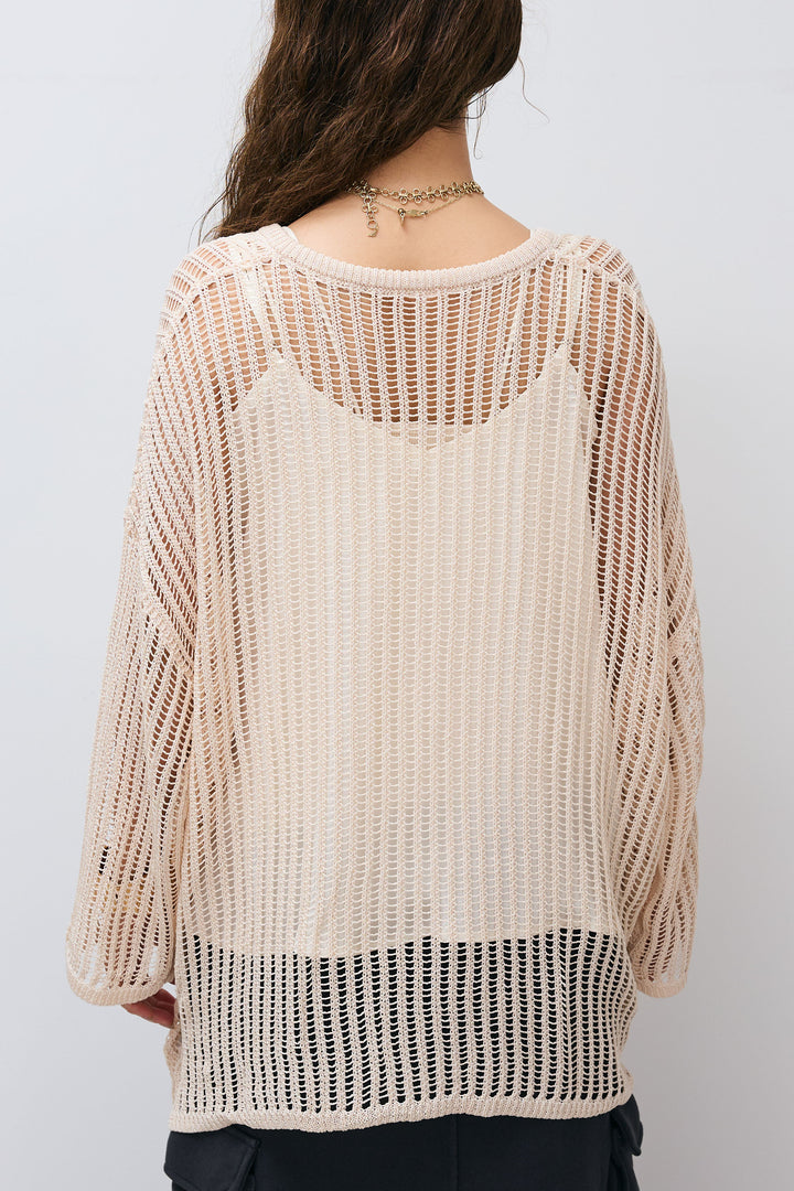 [予約]キーネックメッシュニットPO