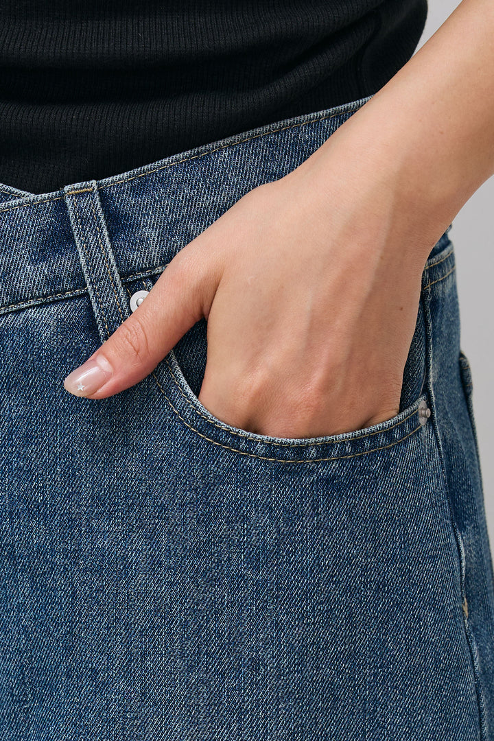 [予約]10.5OZデニムアシメワイドPT