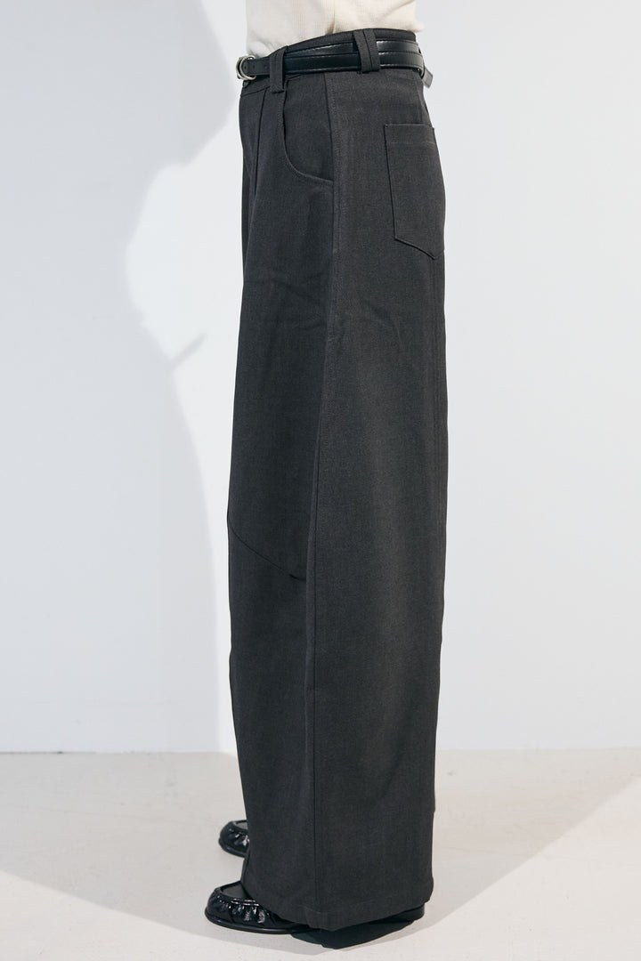 [予約]ベルトつきカーブパンツ