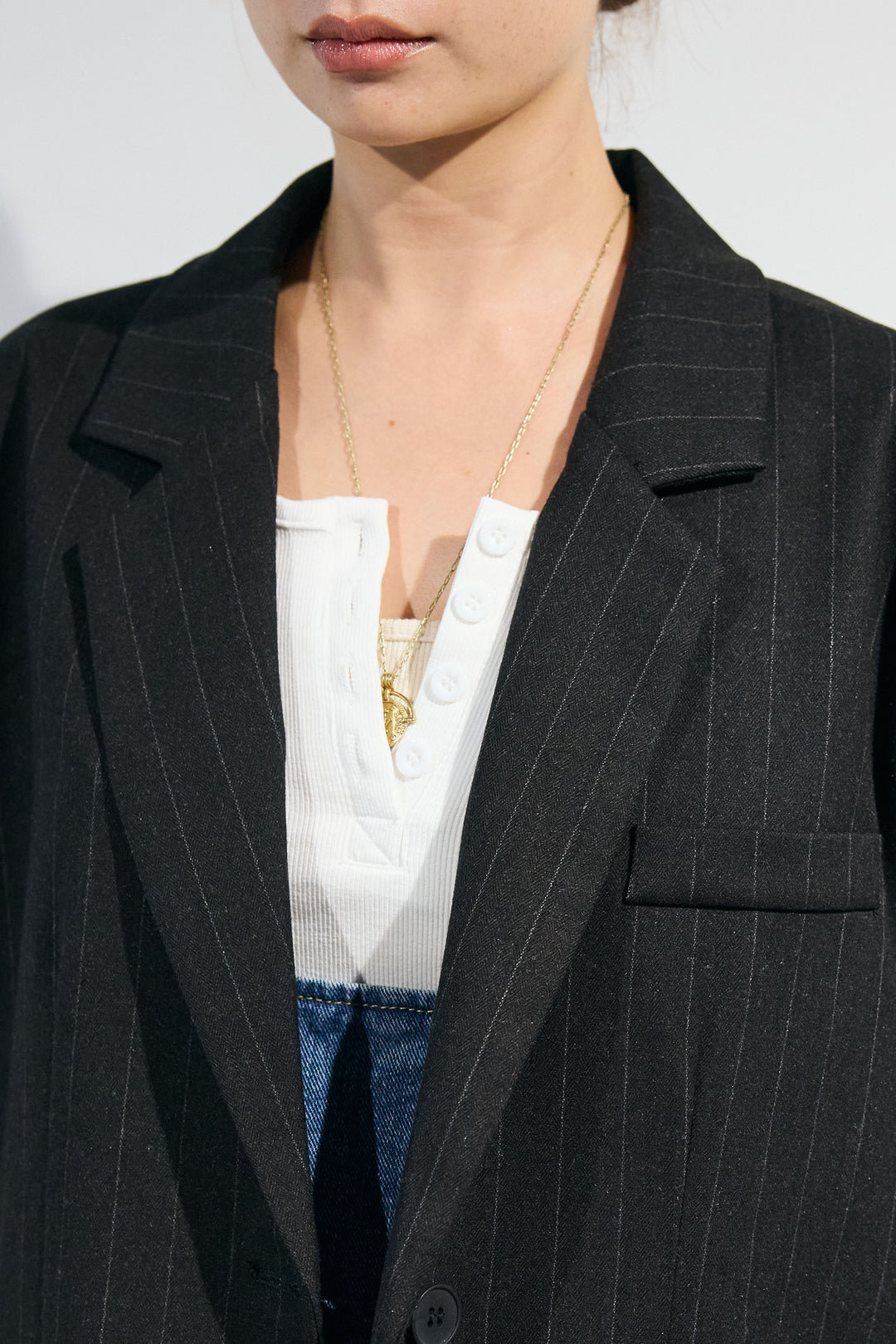 [予約/SET]ディープベンツオーバージャケット+フルレースフリルブラウス+裏毛スウェットカーブパンツ(3set)