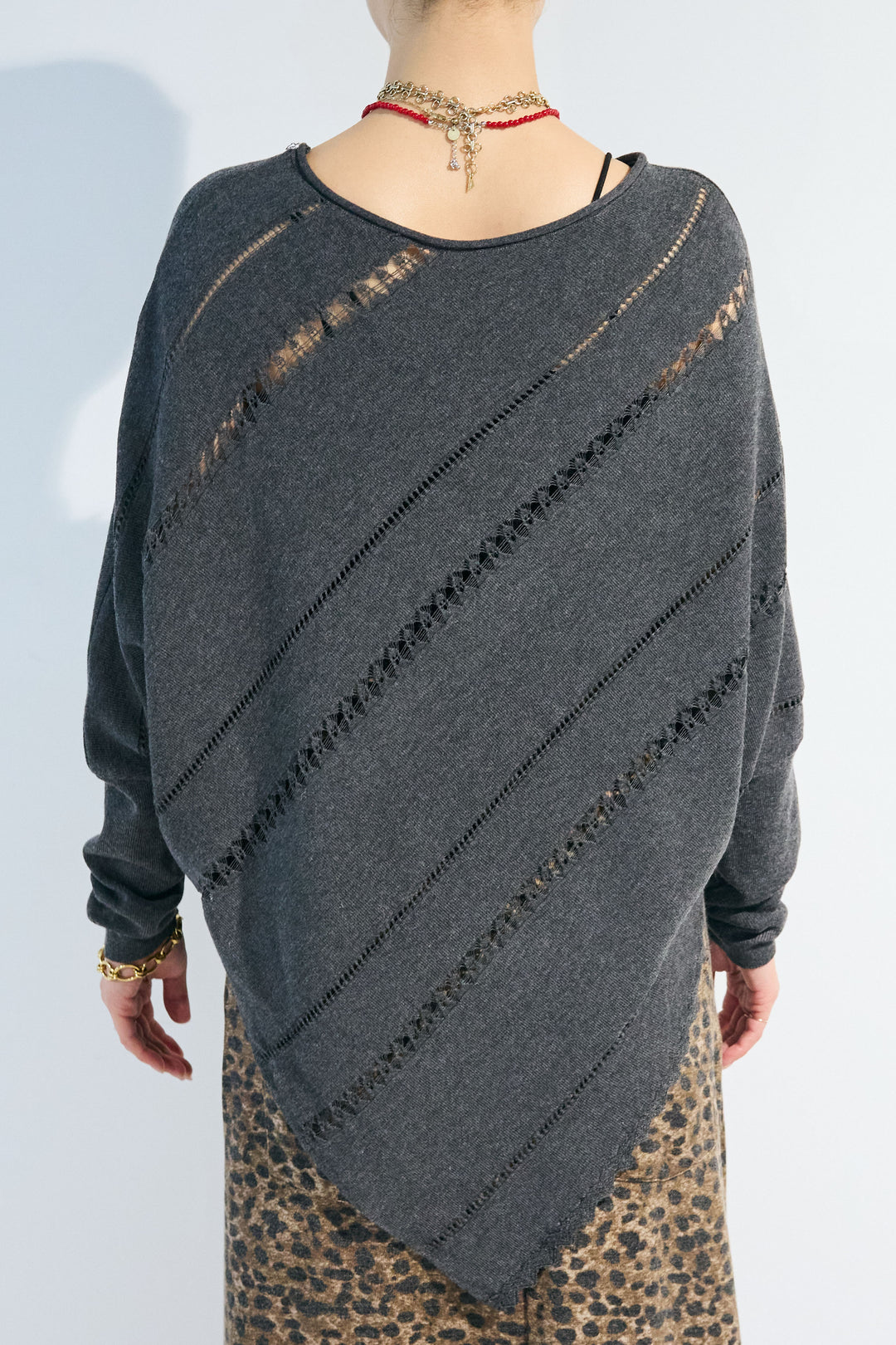 [予約/SET]ランダムラダーステッチドルマンニット+起毛カットレオパードロングSK(2set)