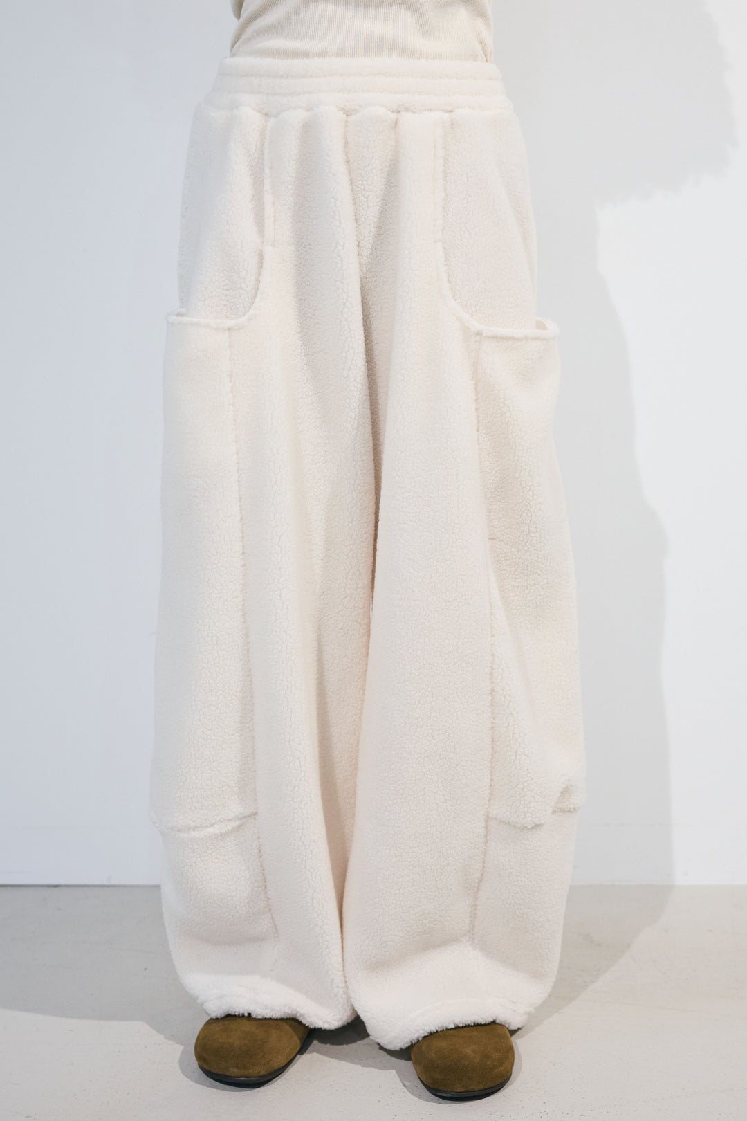[予約/SET]レオパード柄シャギーニット+ミニボアカーブパンツ(2set)