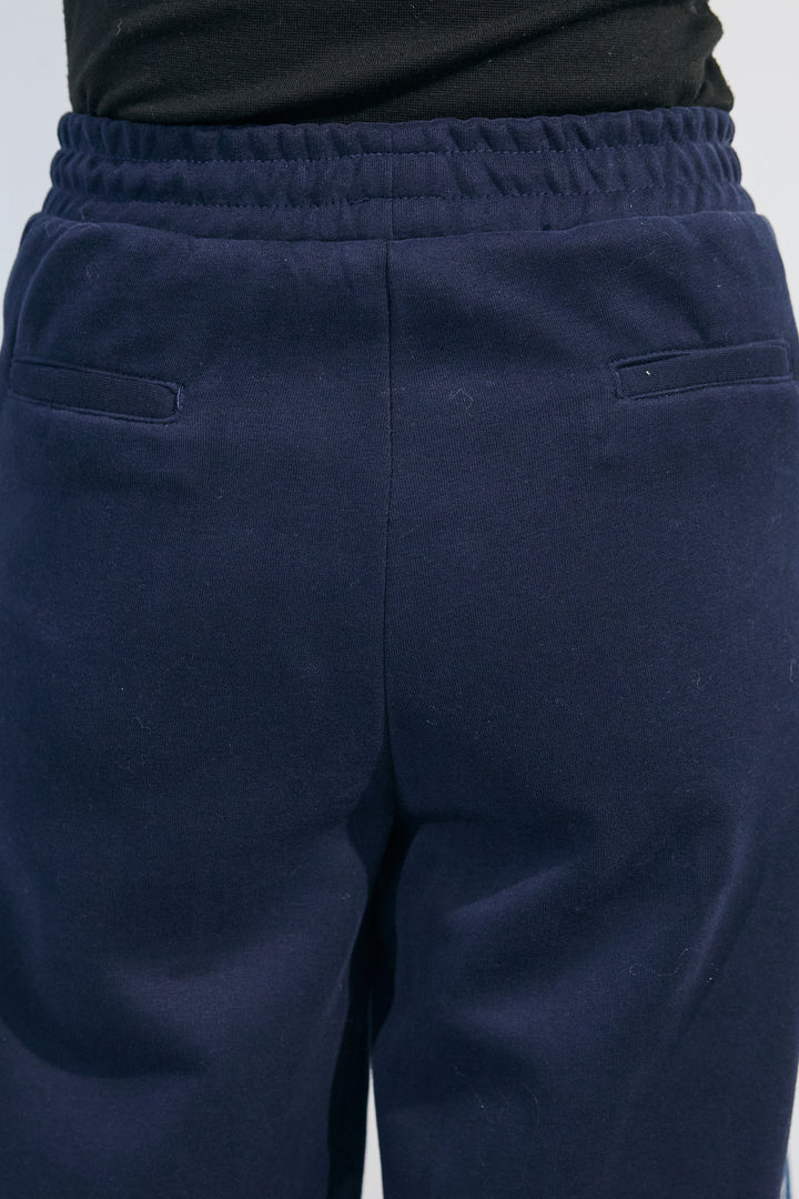 [予約]デニムドッキングスウェットワイドパンツ