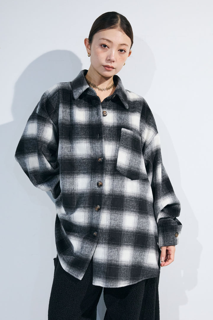 [予約]ボックスチェック起毛シャツJK