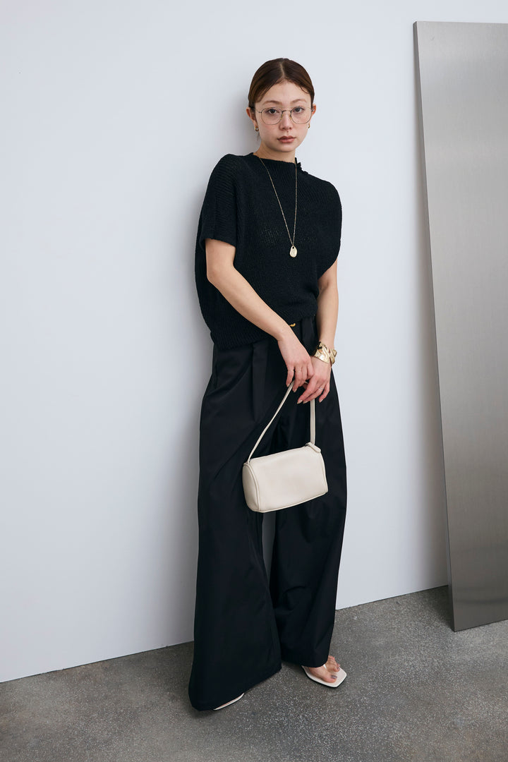 [予約/SET]アシメニットPO+ハイウエストタックワイドパンツ(2set)