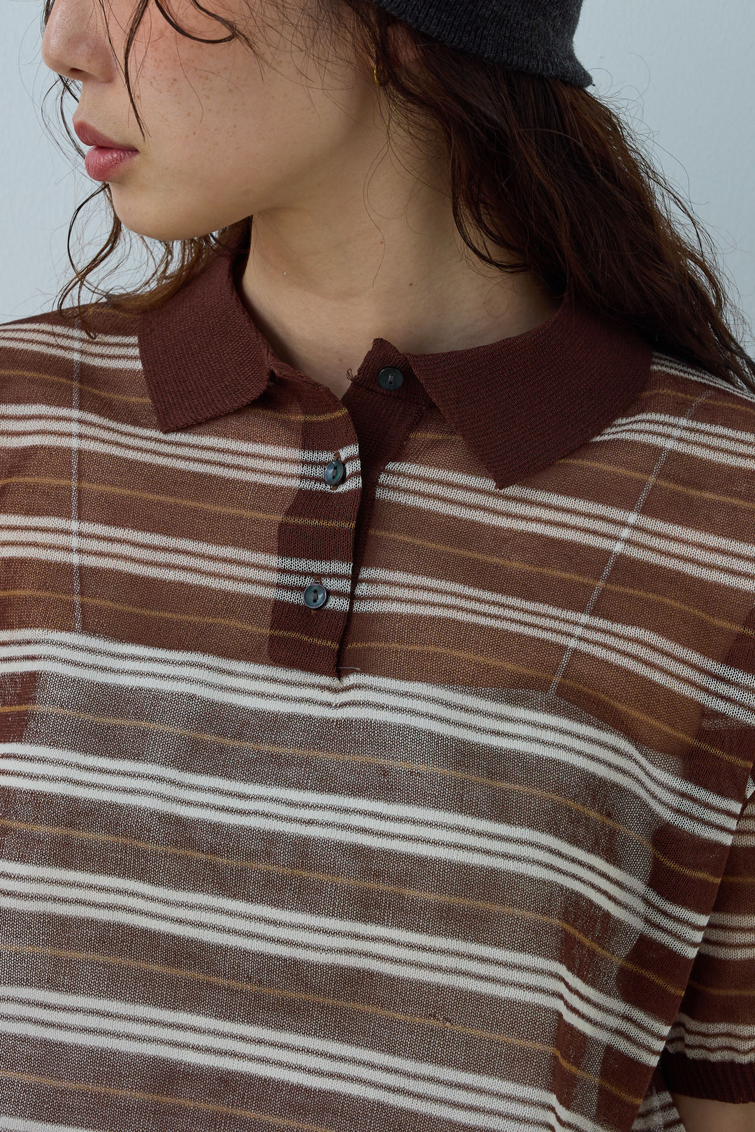 [予約/SET]シアーボーダーポロ+リネンライクリラックスパンツ(2set)