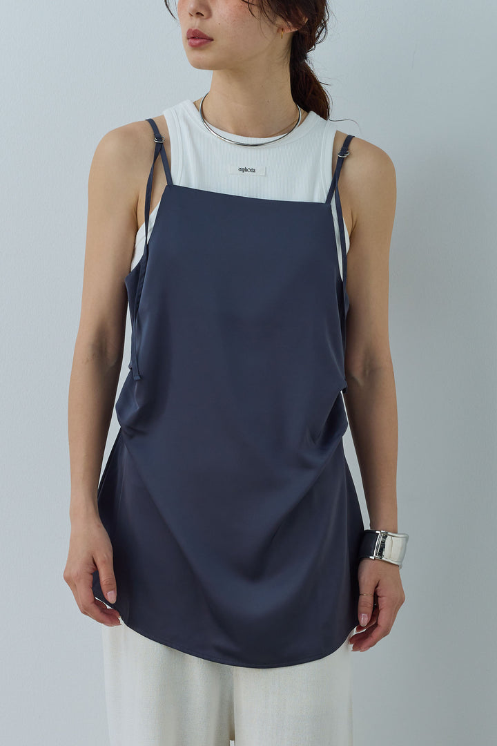 [予約]マットサテンサイドタックキャミ