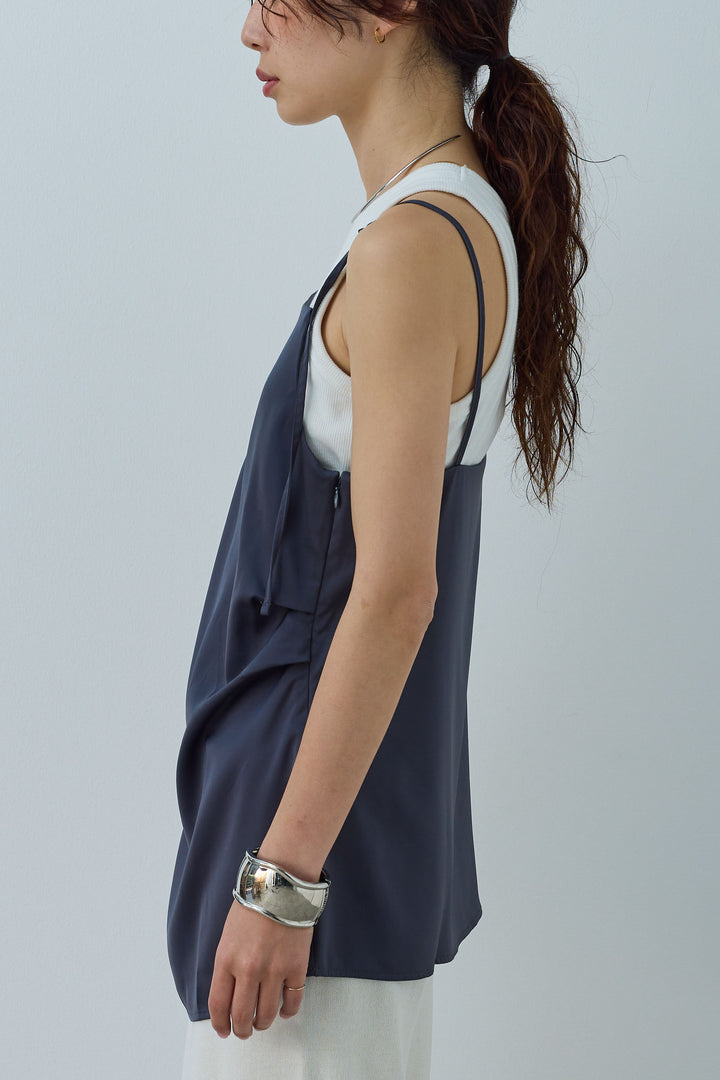 [予約]マットサテンサイドタックキャミ