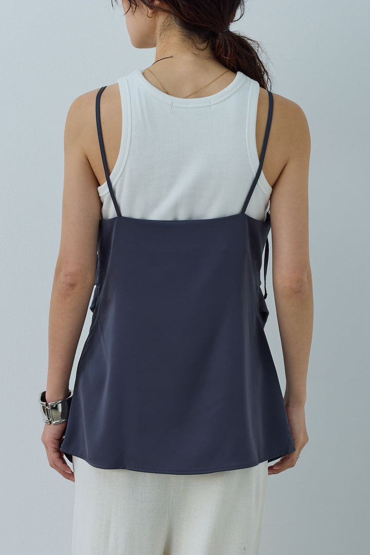 [予約/SET]マットサテンサイドタックキャミ+ネーム入りアメスリタンク+ニットベア2wayパンツ(3set)