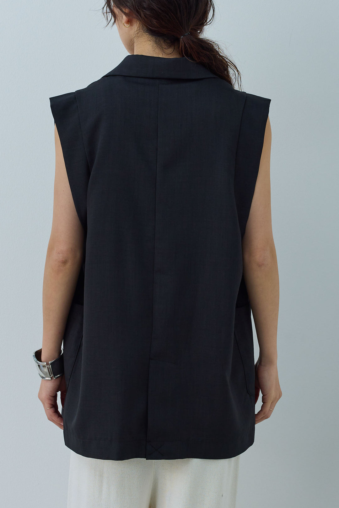 [予約/SET]リネンタッチテーラードジレ+リネンタッチビスチェ+サイドラインサテンパンツ(3set)